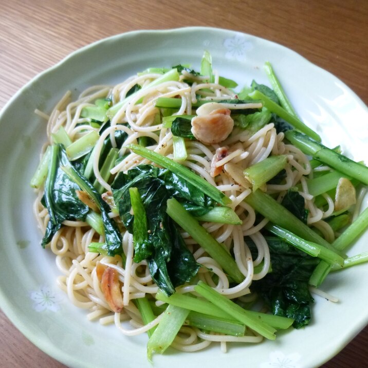 小松菜とニンニクのパスタ❤大人の味❤